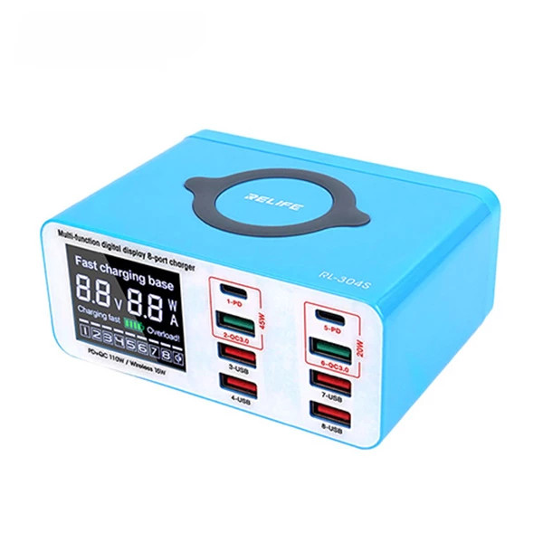 قیمت و خرید مولتی شارژر ۸ پورت ریلایف مدل RL-304S