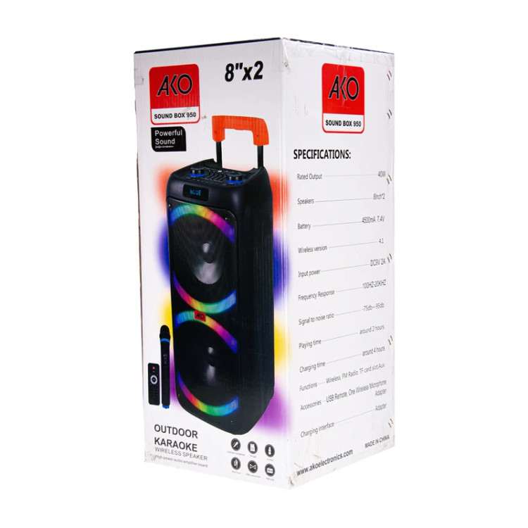 قیمت و خرید اسپیکر بلوتوثی قابل حمل آکو مدل AKO SOUND BOX 950