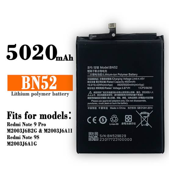 قیمت و خرید باتری اورجینال شیائومی Battery redmi note 9 pro-bn52 xiaomi